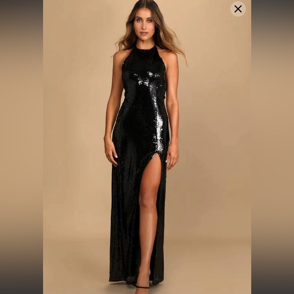 Lulus black sequin dress - size s